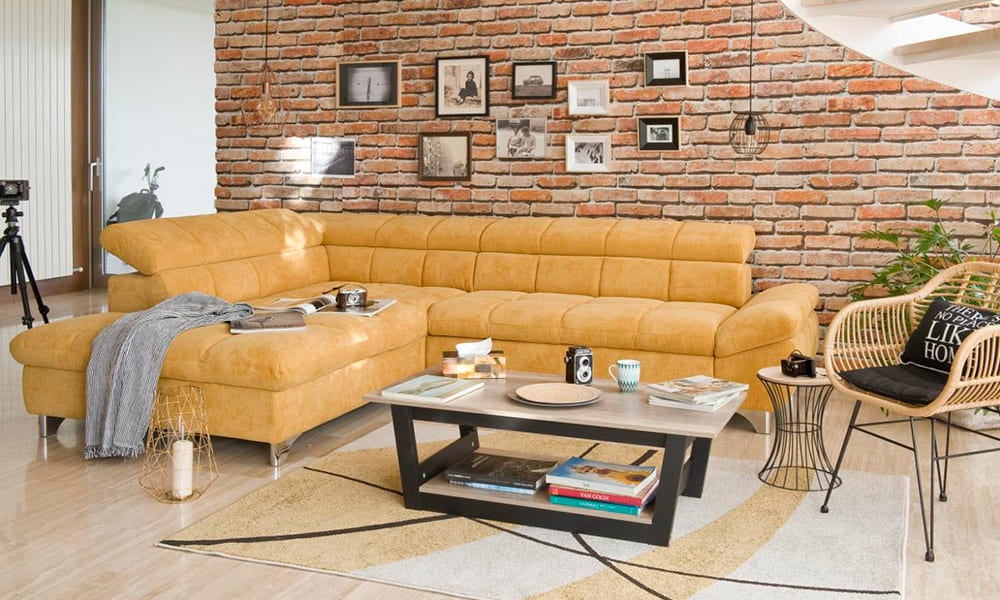 Sofá de ângulo de tecido GÉMINIS Conforama