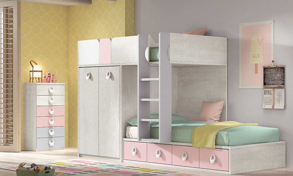 Cama tren 90x190 cm direita COLORS Quarto ideal Conforama
