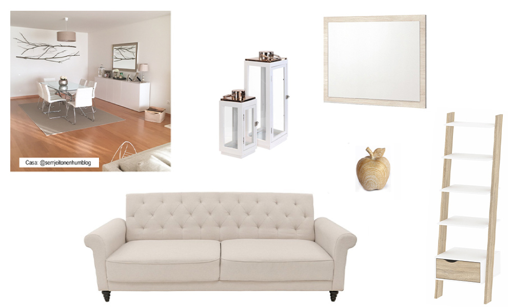 Sala de estar de inspiração escandinava com sofá-cama CERVANTES Sala de estar de inspiração escandinava com sofá-cama CERVANTES