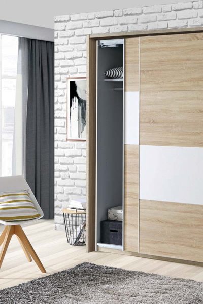 Roupeiro 2 portas deslizantes 170 cm SKIVE Roupeiro 2 portas deslizantes 170 cm SKIVE