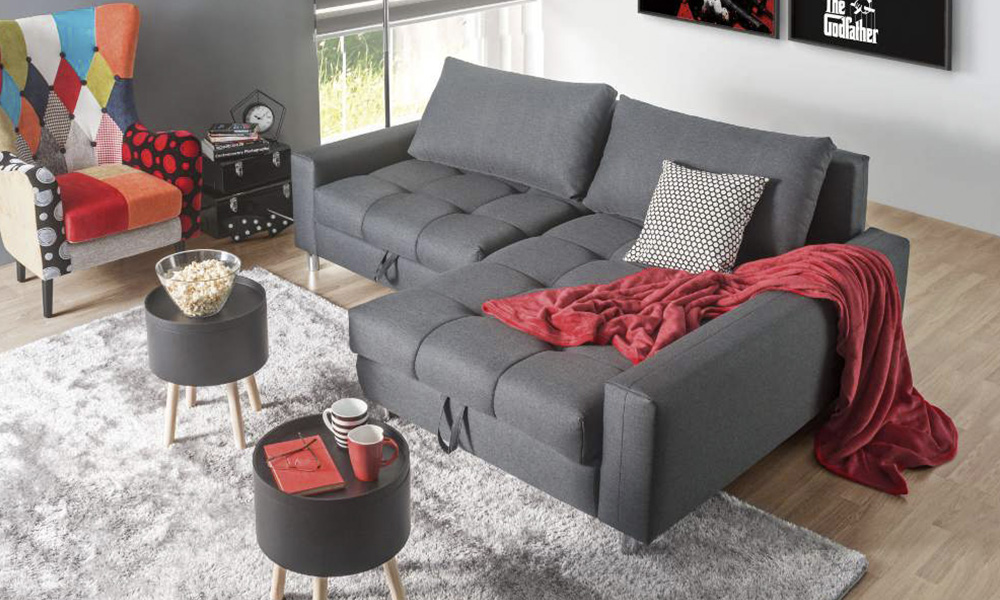 Chaise longue com camadireita de tecido KEVIN Chaise longue com camadireita de tecido KEVIN
