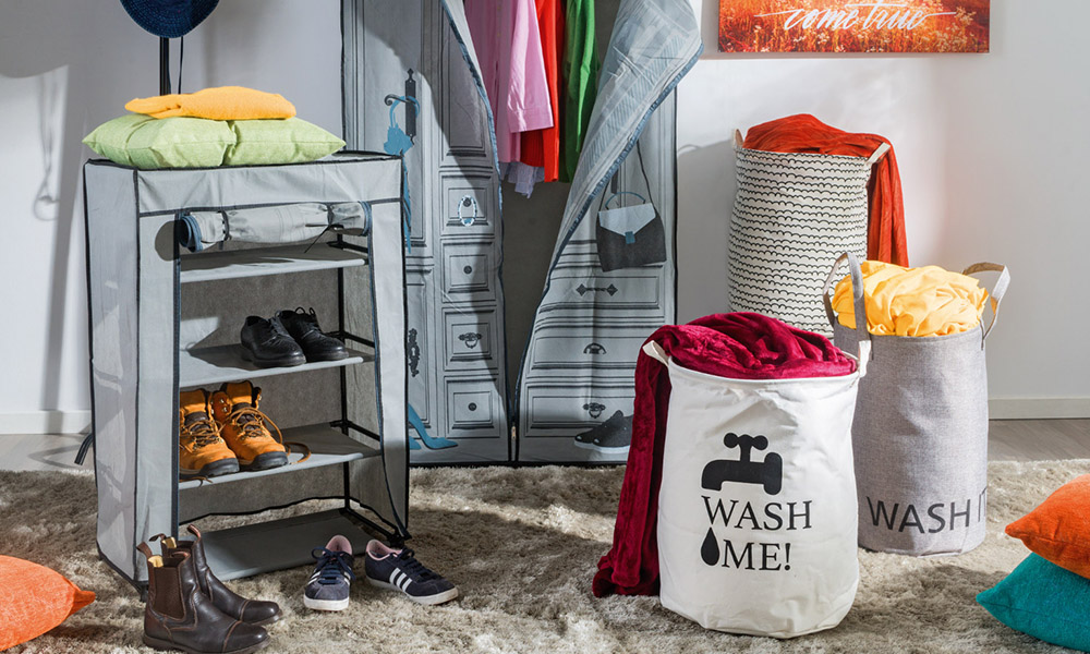 Sortido de cestos para roupa WASH IT organizar roupeiro