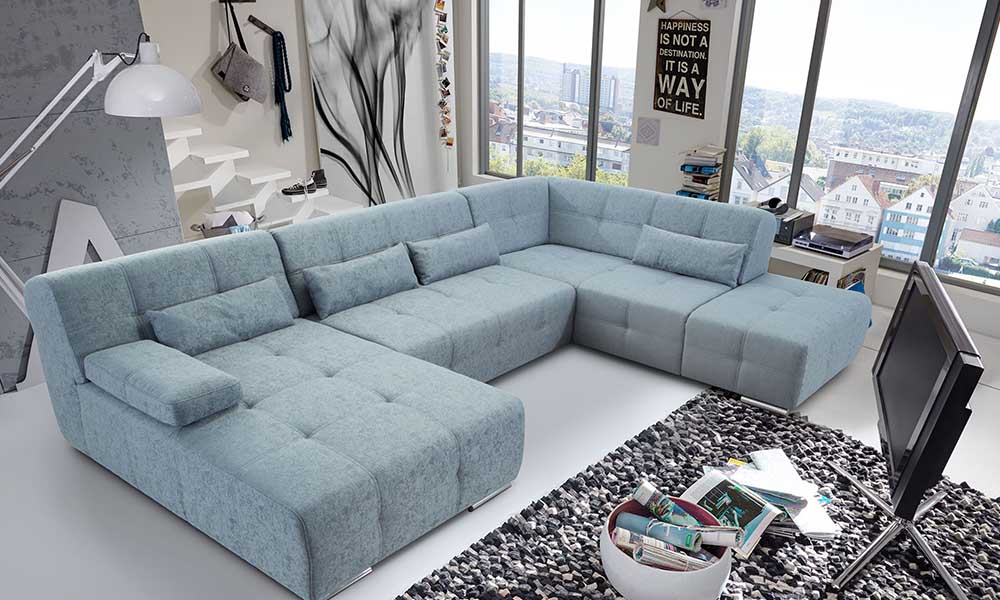 O sofá de canto em U com cama BOOGIE oferece vários assentos para que todos se possam sentar comodamente que sofa comprar