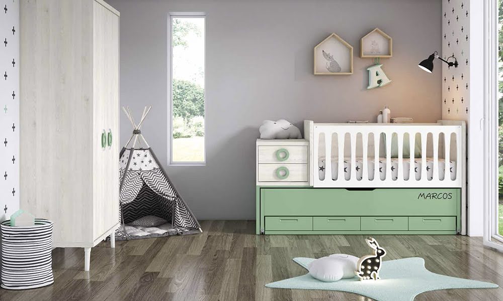 Combine móveis em cores neutras com objetos de decoração em tons pastel decoração para quarto de bebe